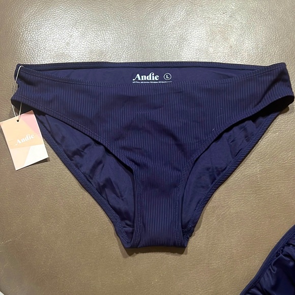 Andie Swim Andie Bikini Bottom Navy Blue Ribbed Poshmark